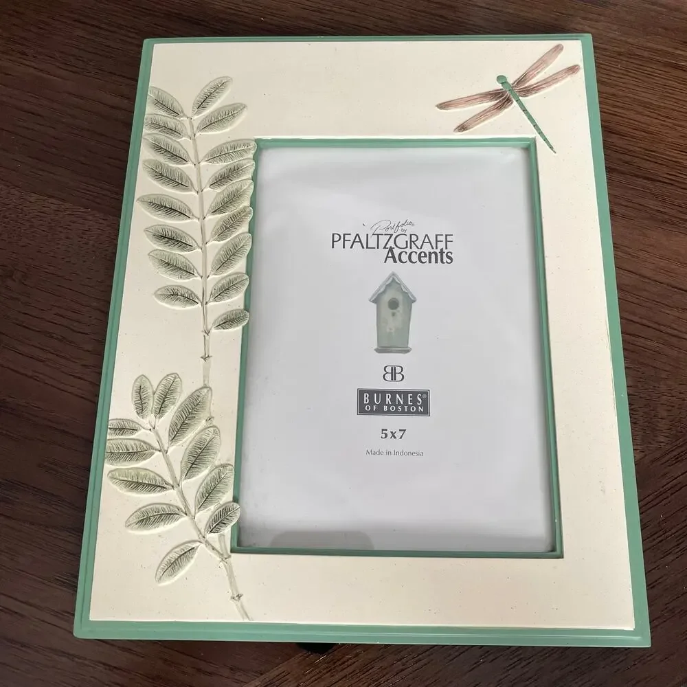 Pfaltzgraff Dragonfly Picture Frame 5x7 Vtg 1999 Burnes of Boston Photo Holder